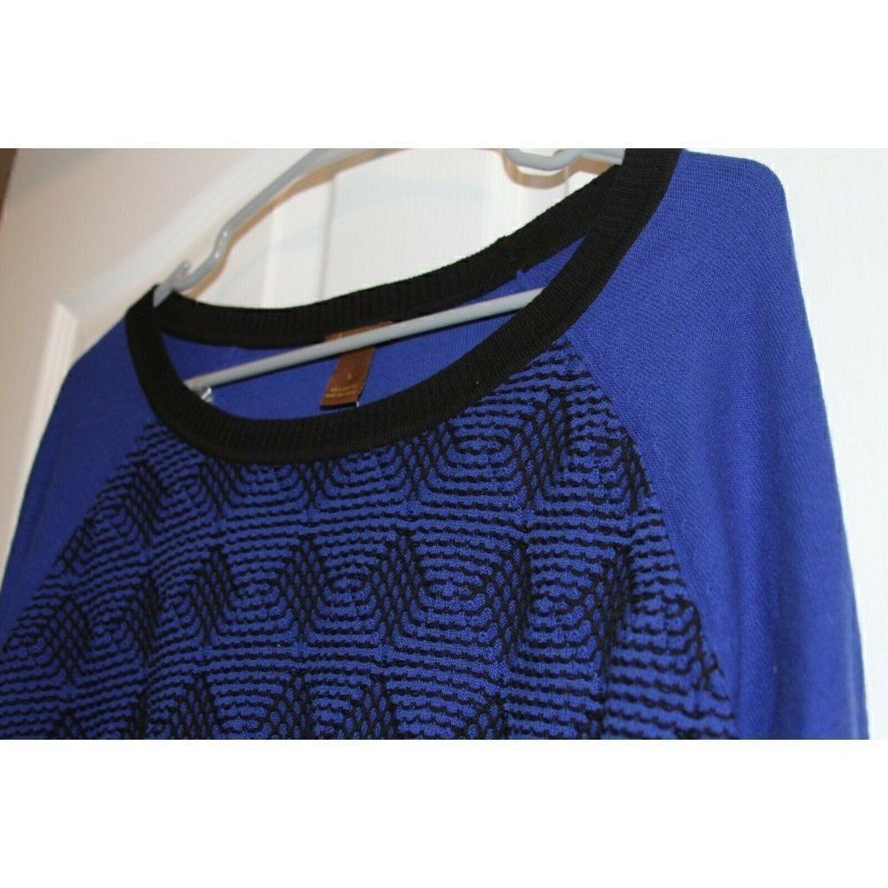 Copper Key Cotton Sweater Large Blue Juniors Long Sleeves Textured Knit New